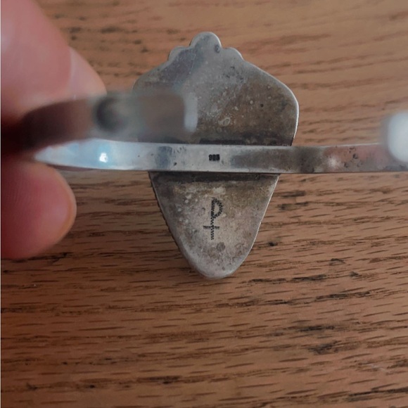 Sterling silver and turquoise bracelet - Picture 2 of 3